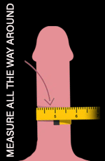 Measuring penis erection circumference.
